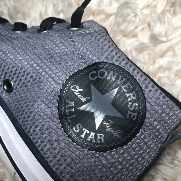 CONVERSE ALL STAR | Chuck Taylors Grey Checkered + Black Sneakers, US Size 6. - Picture 2 of 9